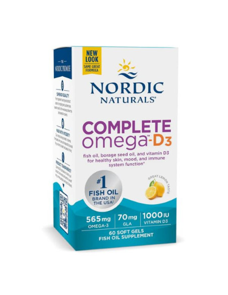 Omega-D3 Complete 565 mg Lemon - 60tab - Nordic Naturals