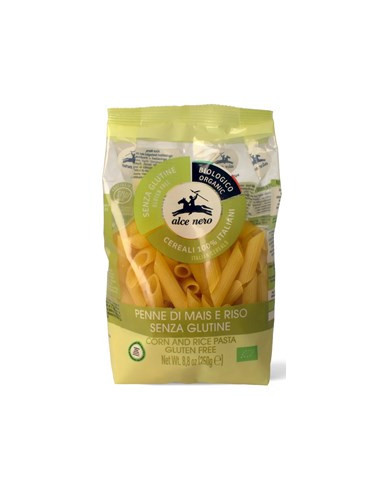 Makaron kukurydziano-ryżowy penne bezglutenowy - 250g - Alce Nero