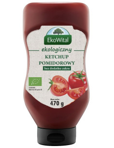 Ekologiczny ketchup pomidorowy bez cukru - 470g - EkoWital
