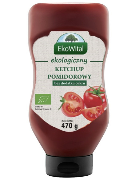 Ekologiczny ketchup pomidorowy bez cukru - 470g - EkoWital