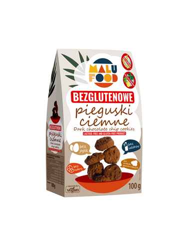 Ciastka pieguski ciemne bez cukru bezglutenowe - 100g - Malu Food