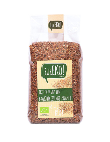 Ekologiczny len brązowy (siemię lniane) - 400g - Eureko