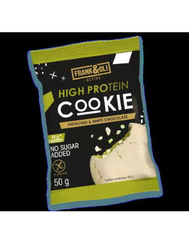 Ciastko proteinowe z pistacjami i białą czekoladą - 50g - Frank&Oli