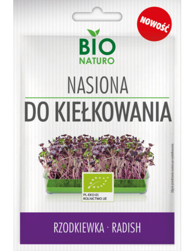 Nasiona do kiełkowania rzodkiewka - 25g - Bionaturo