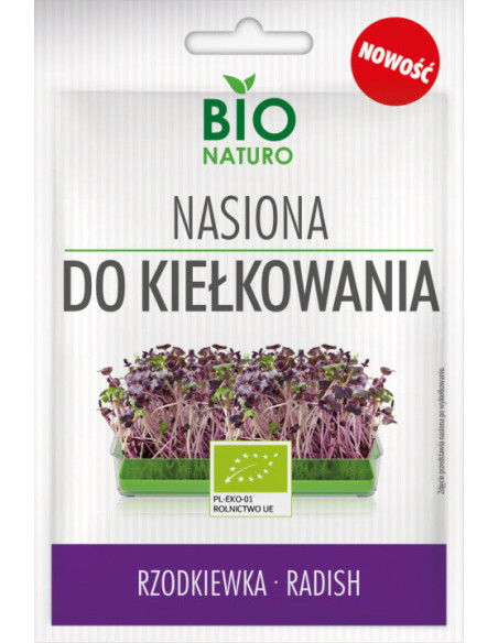 Nasiona do kiełkowania rzodkiewka - 25g - Bionaturo
