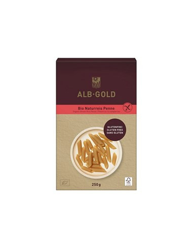 Makaron ryżowy razowy penne bezglutenowy BIO - 250g - ALB GOLD