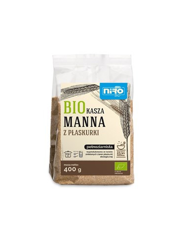 Kasza manna z płaskurki pełnoziarnista BIO - 400g - Niro