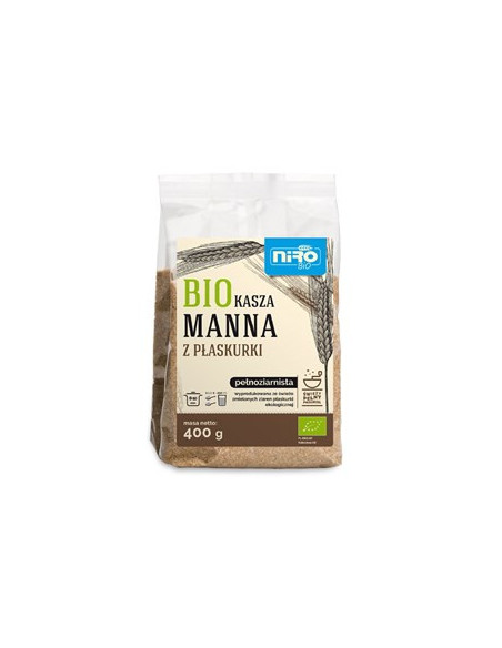 Kasza manna z płaskurki pełnoziarnista BIO - 400g - Niro