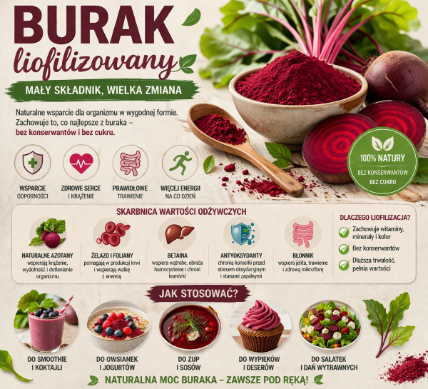 Burak liofilizowany: mały składnik, wielka zmiana